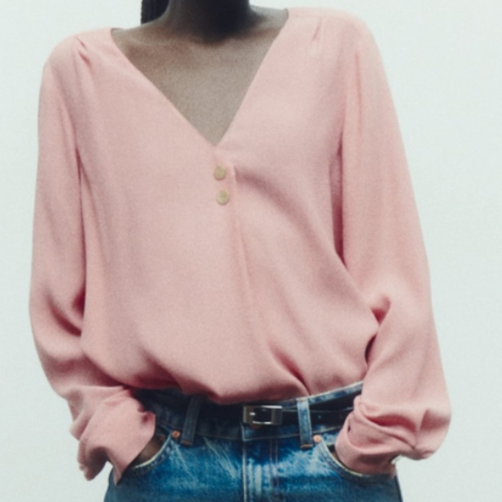 Blouse with gold buttons NWT